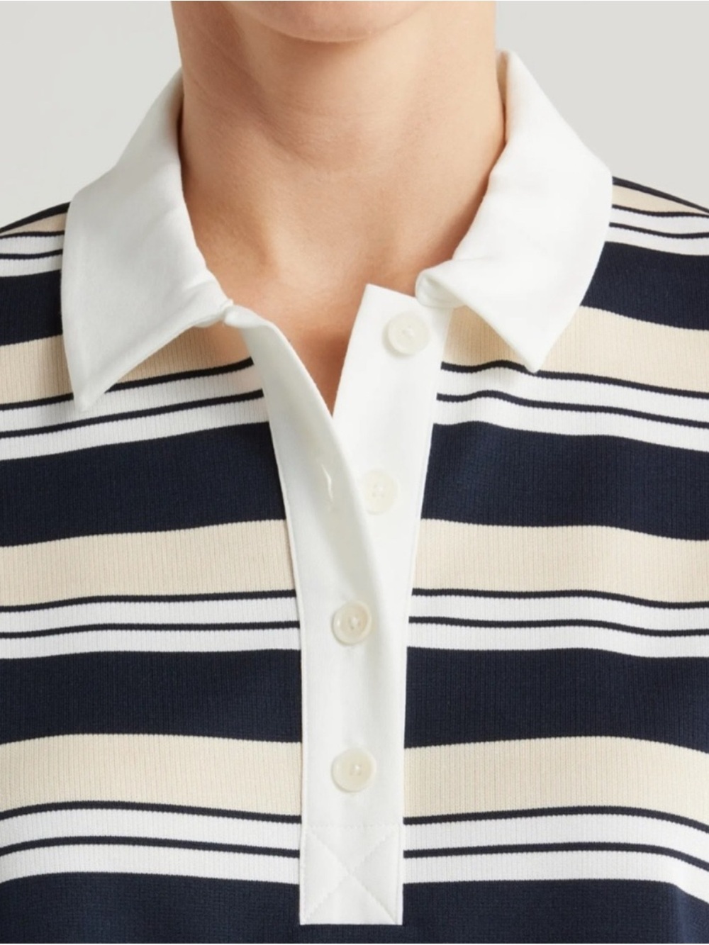 Reformation Anna Striped Rugby Shirt Medium - Picture 12 of 15